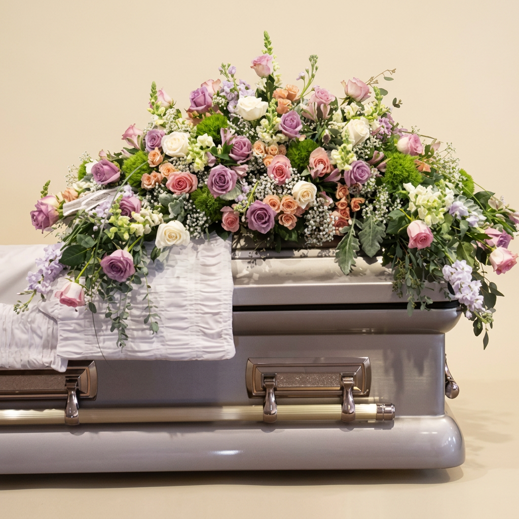 Pastel Casket Spray