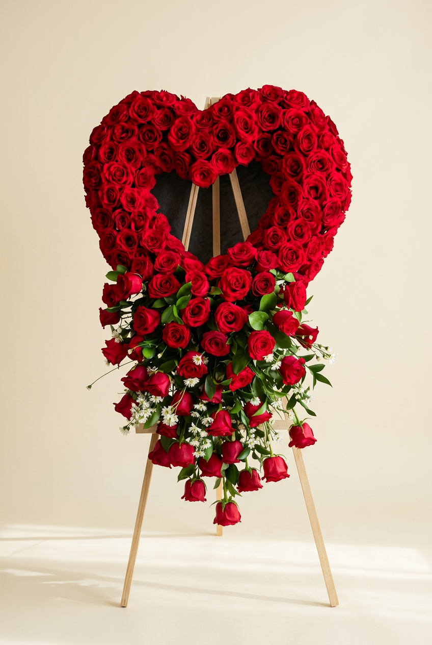 Eternal Heart Wreath — Crimson