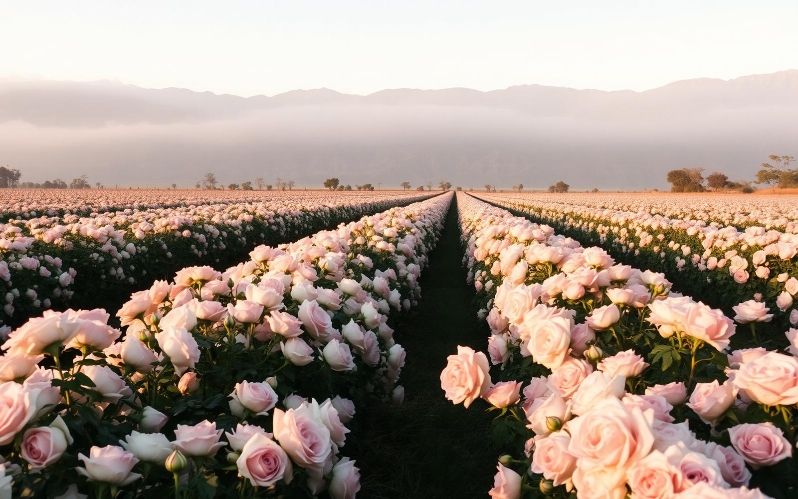 Flower farms across the Colombian and Ecuadorian Andes at dawn